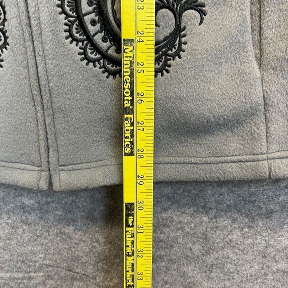 BOB MACKIE Wearable Art Women’s 2X Gray Black Vest Embroidered Full Zip Fleece - Picture 7 of 14